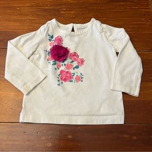 Janie and Jack Baby Girl Size 6-12 Months Floral Long Sleeve Tee
